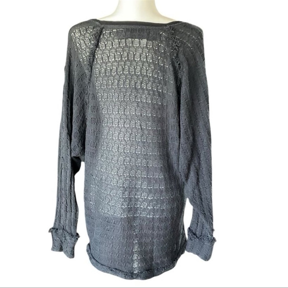 Free People We The Free Women's Gray Medium Thien's Hacci Long Sleeve Sweater​ - Picture 6 of 9